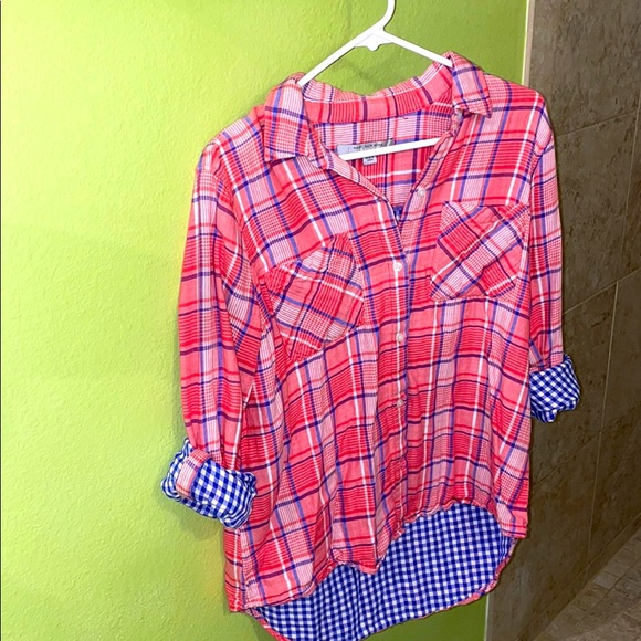 New York & company “Andrew Marc” plaid top - Picture 1 of 1